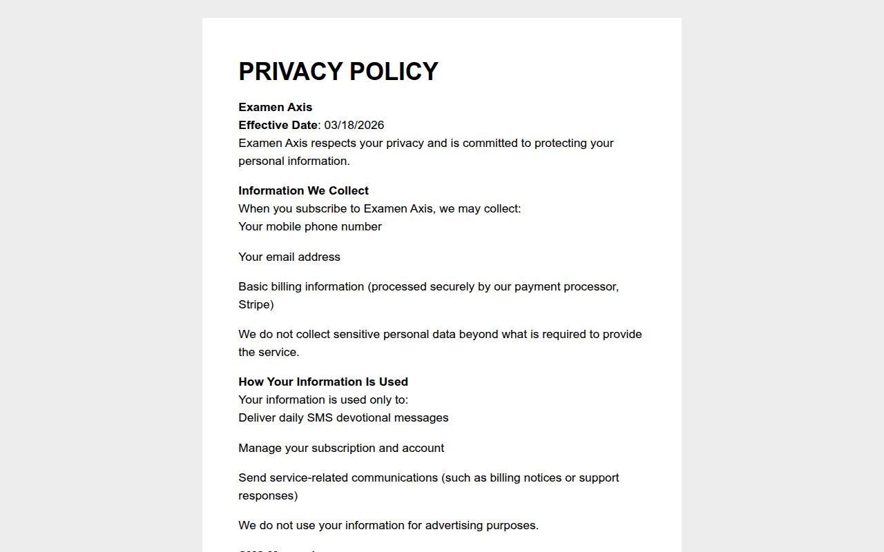 Privacy Policy